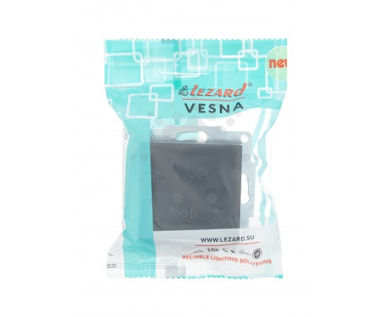 Вимикач одноклавішний прохідний чорний Lezard серія Vesna 742-4288-107 фото 4